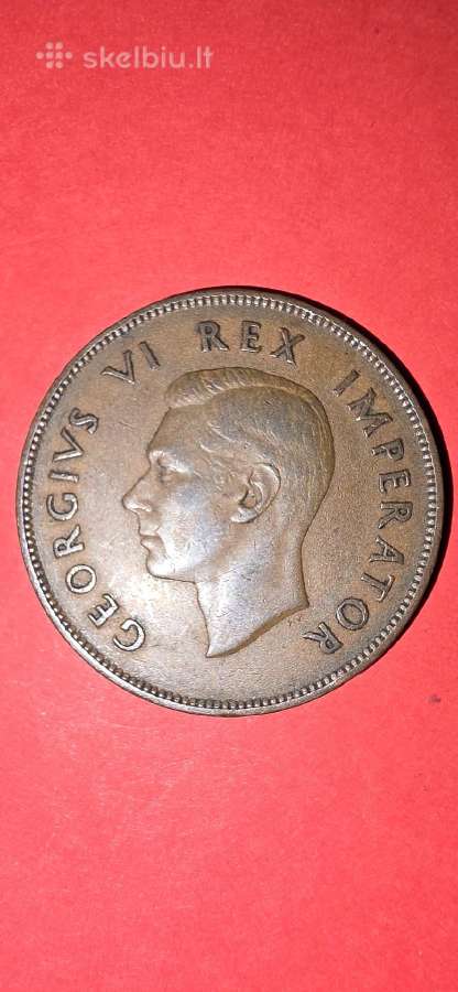 Pietų Afrika 1 pensas 1937 - nuotraukos Nr. 2