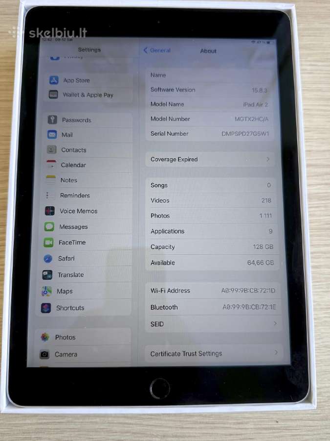 iPad Air2 128gb - nuotraukos Nr. 3