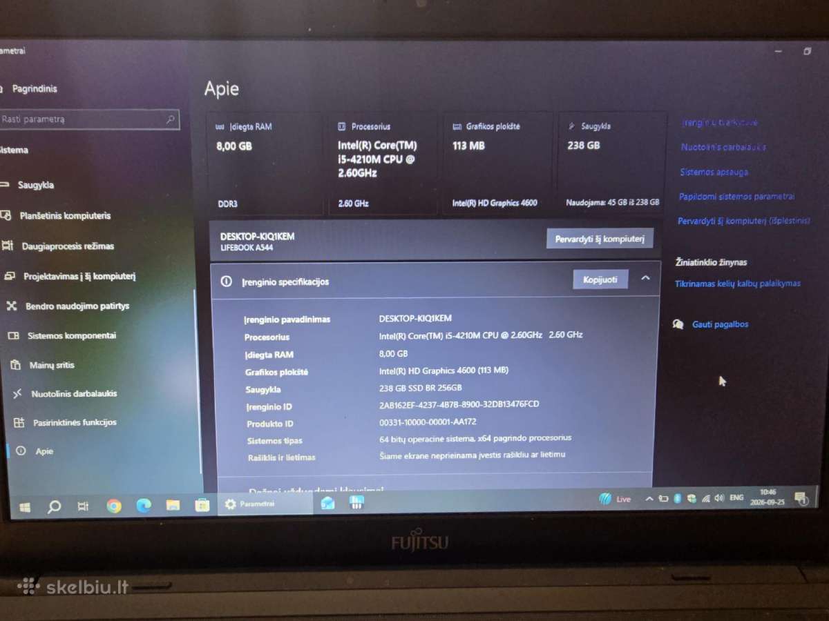 Fujitsu Lifebook A544 - nuotraukos Nr. 2