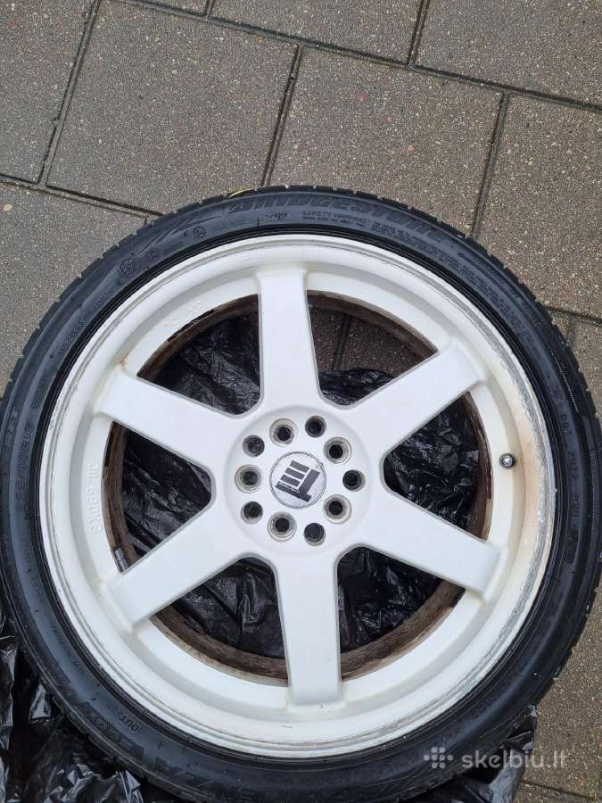 R18 baltos spalvos lieti Te37 stiliaus ratlankiai - nuotraukos Nr. 2