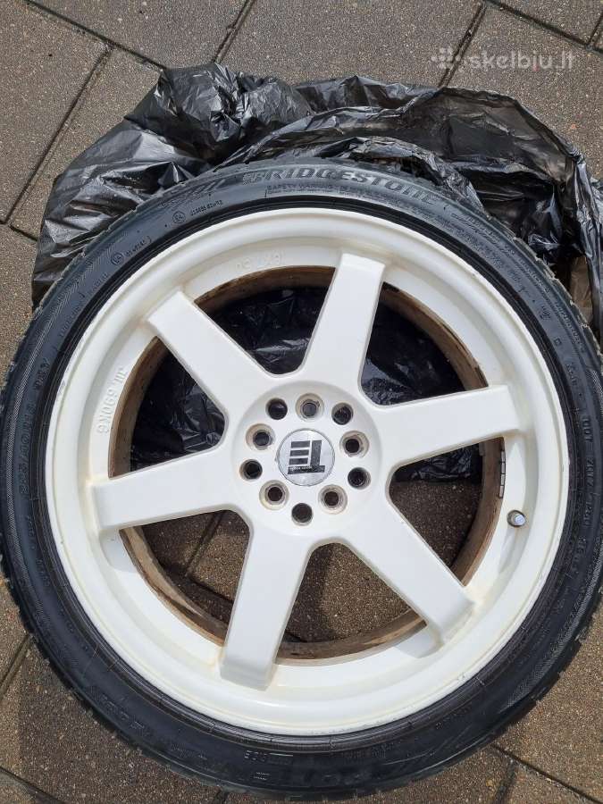 R18 baltos spalvos lieti Te37 stiliaus ratlankiai - nuotraukos Nr. 4