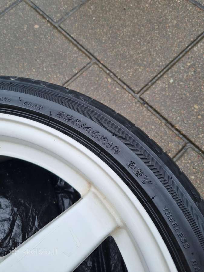 R18 baltos spalvos lieti Te37 stiliaus ratlankiai - nuotraukos Nr. 5