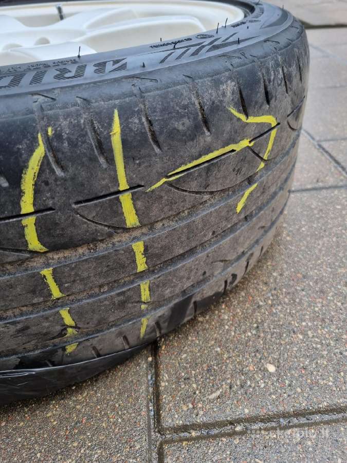 R18 baltos spalvos lieti Te37 stiliaus ratlankiai - nuotraukos Nr. 8