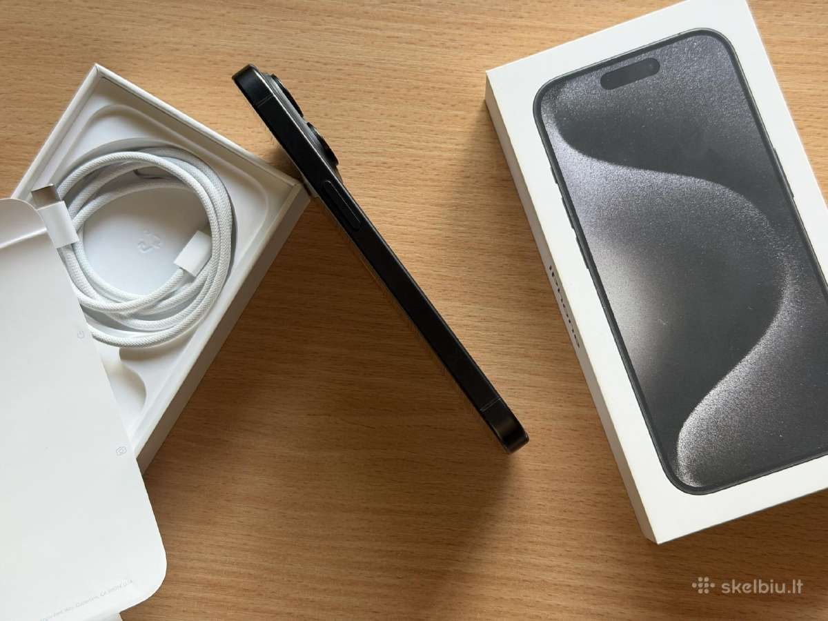 Apple iPhone 15 pro 128gb black titanium 88% - nuotraukos Nr. 2