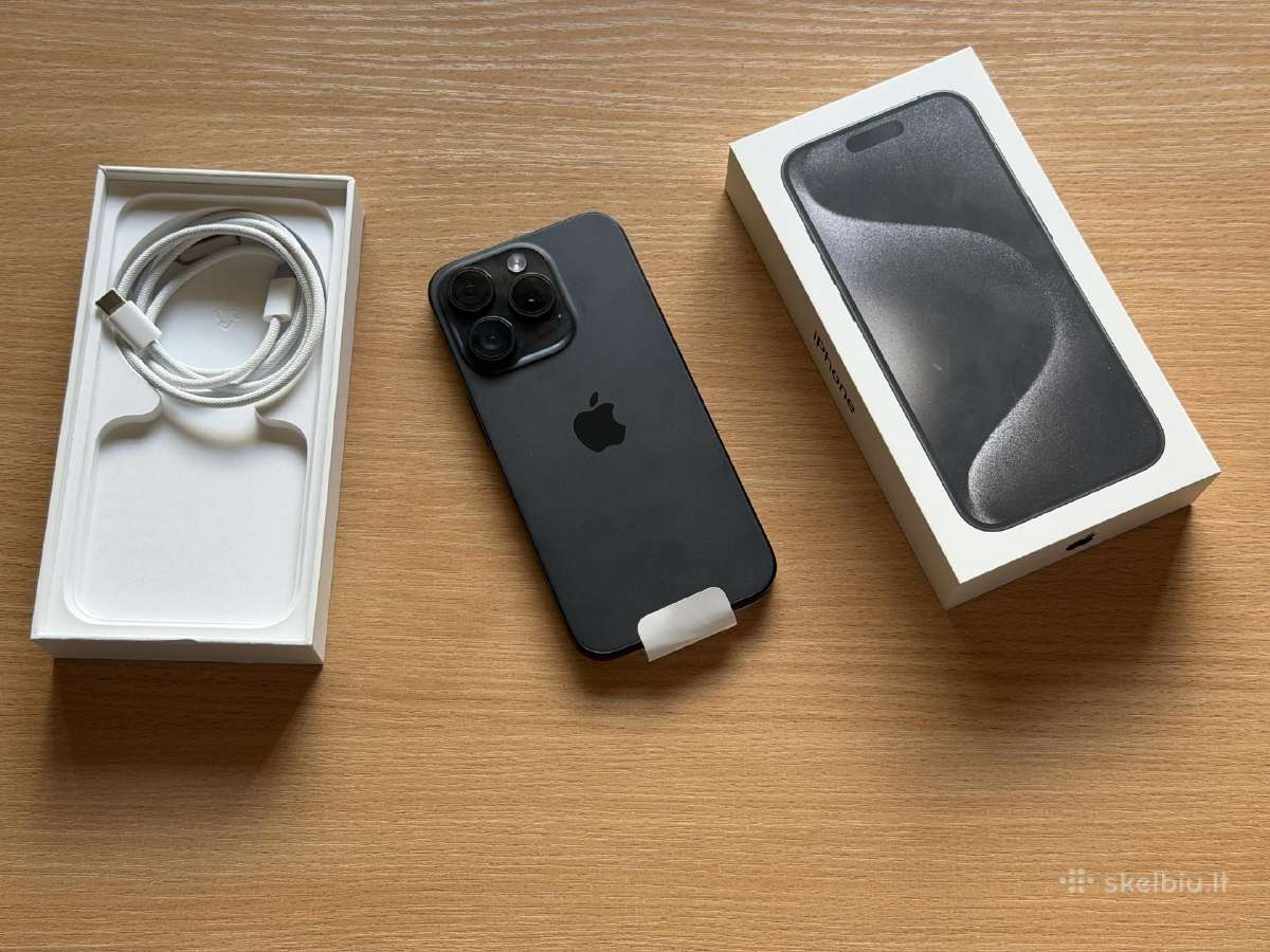 Apple iPhone 15 pro 128gb black titanium 88% - nuotraukos Nr. 3