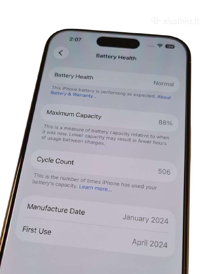 iPhone 15 Pro 128gb + 3 mėn. garantija - nuotraukos Nr. 6