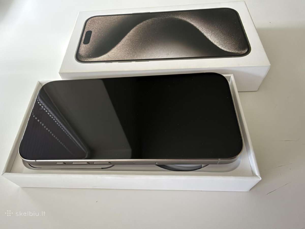iPhone 15 Pro 256 GB Natural Titanium + 7 dėklai - nuotraukos Nr. 2