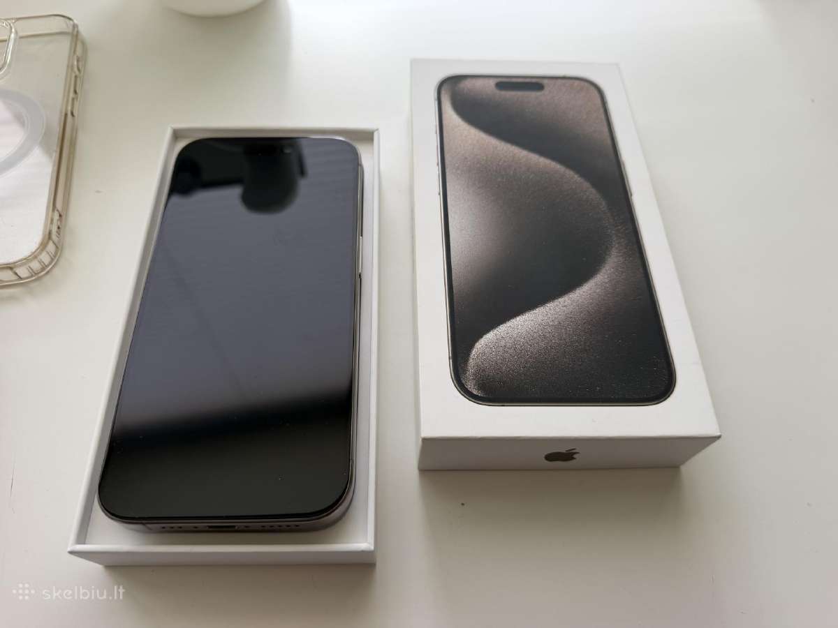 iPhone 15 Pro 256 GB Natural Titanium + 7 dėklai - nuotraukos Nr. 5