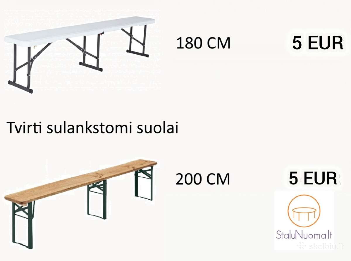 Stalų, suolų, kėdžių ir kitų baldų nuoma - nuotraukos Nr. 20
