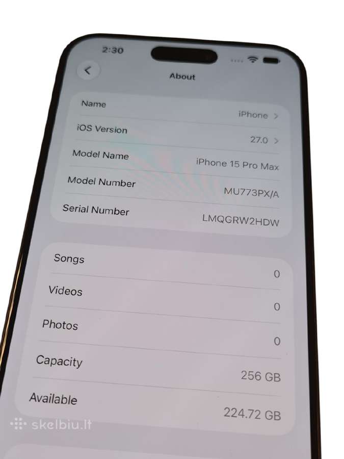 iPhone 15 Pro Max 256gb + 3 mėn. garantija - nuotraukos Nr. 5
