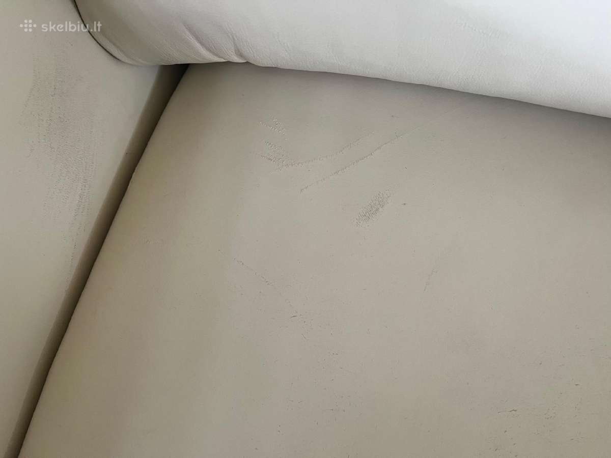 Sofa lova Magres naudota kremine odine - nuotraukos Nr. 3