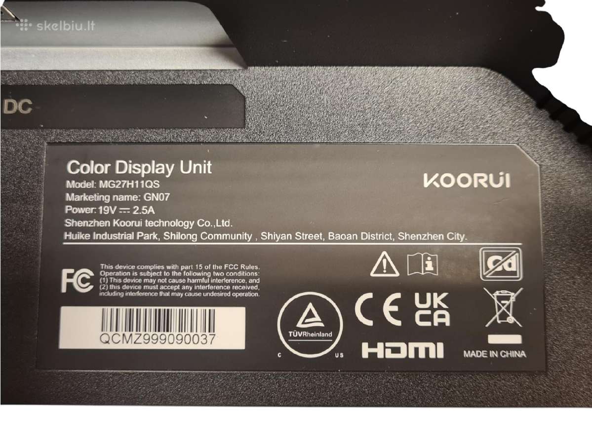 Monitorius Koorui Gn07 27 Qhd Ips 170hz - nuotraukos Nr. 7