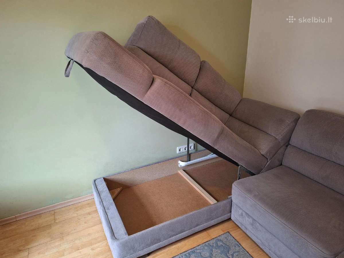 Kampinė sofa, išsidarantis fotelis ir stalas - nuotraukos Nr. 6