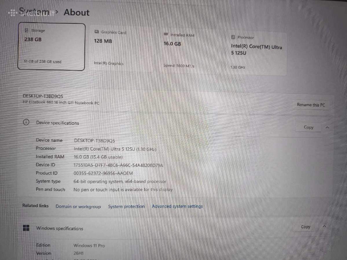 Elitebook 16.0 Ultra 5 125u 16/256 12% 2028-06-02 - nuotraukos Nr. 4