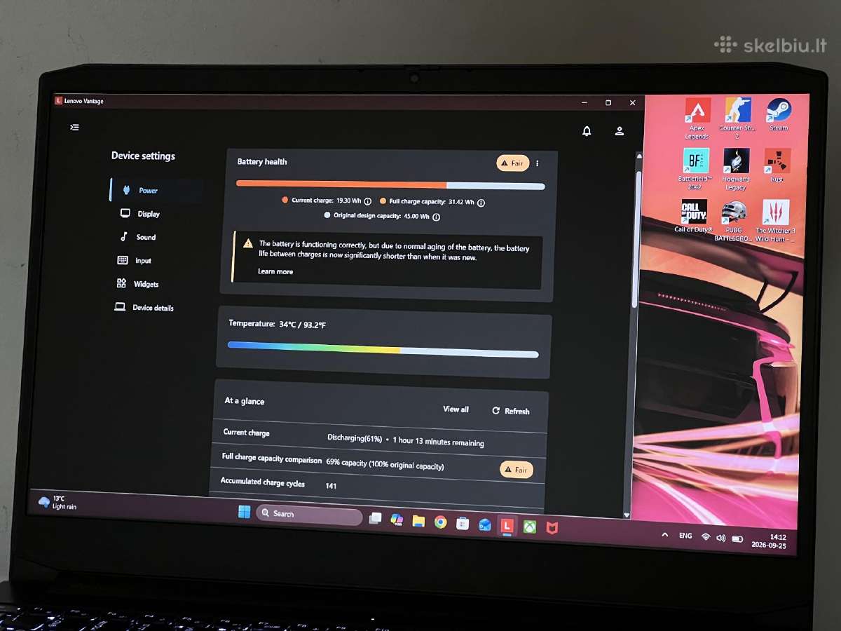 Parduodamas Ideapad su Gtx 1650, I5-11k, 120hz. - nuotraukos Nr. 10