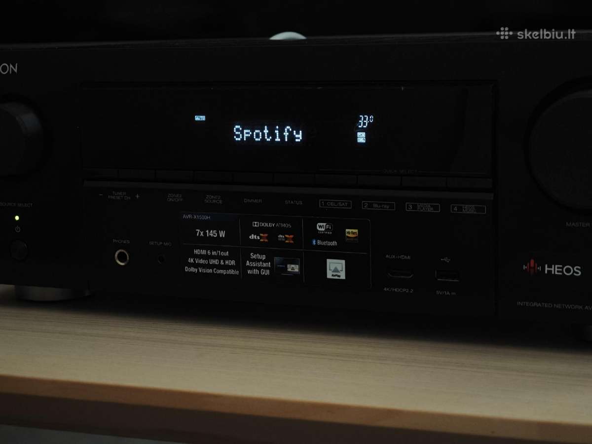 Denon avr x1500h Bt WiFi Atmos arc hires Spotify - nuotraukos Nr. 3