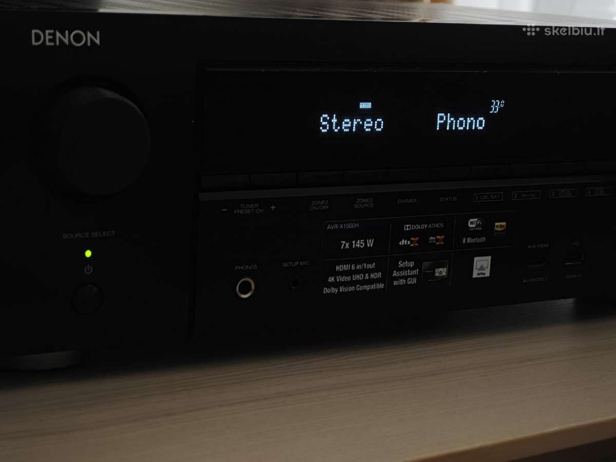 Denon avr x1500h Bt WiFi Atmos arc hires Spotify - nuotraukos Nr. 2