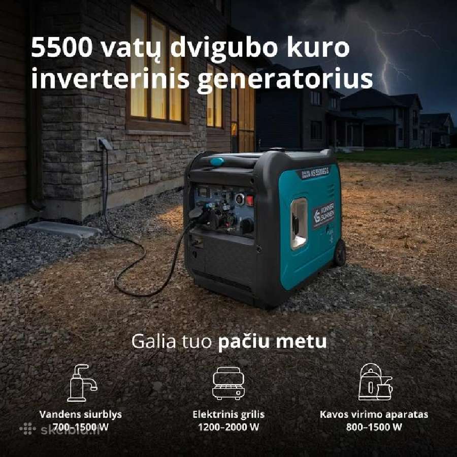 Könner & Söhnen 5500iegs inverterinis generatorius - nuotraukos Nr. 3