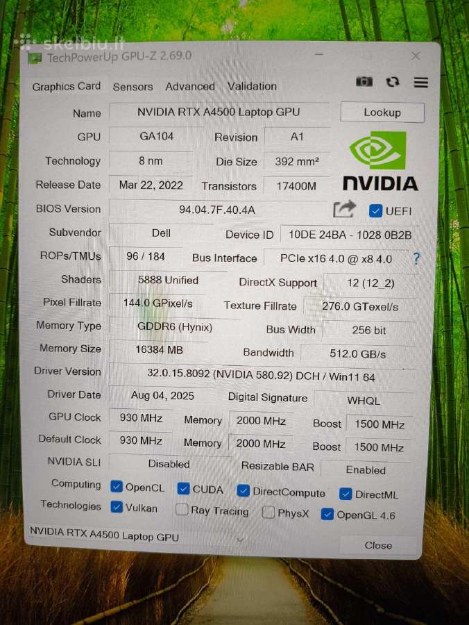 Precision 17.3 4k i9-12950hx 128gb RAM Ddr5 A4500 - nuotraukos Nr. 6