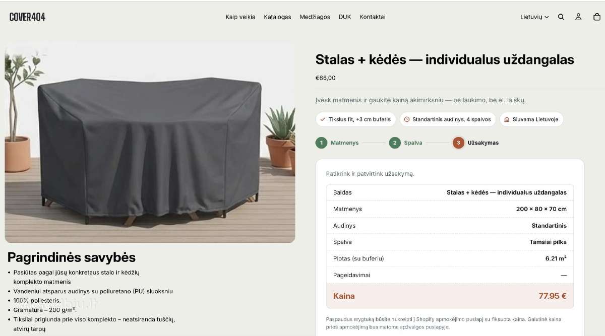 Individualūs lauko baldų uždangalas - nuotraukos Nr. 5