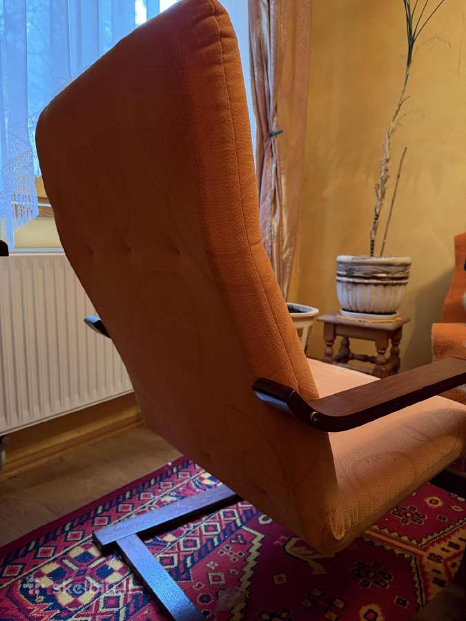 Retro Oranžiniai Foteliai – 2 Vnt. - nuotraukos Nr. 3