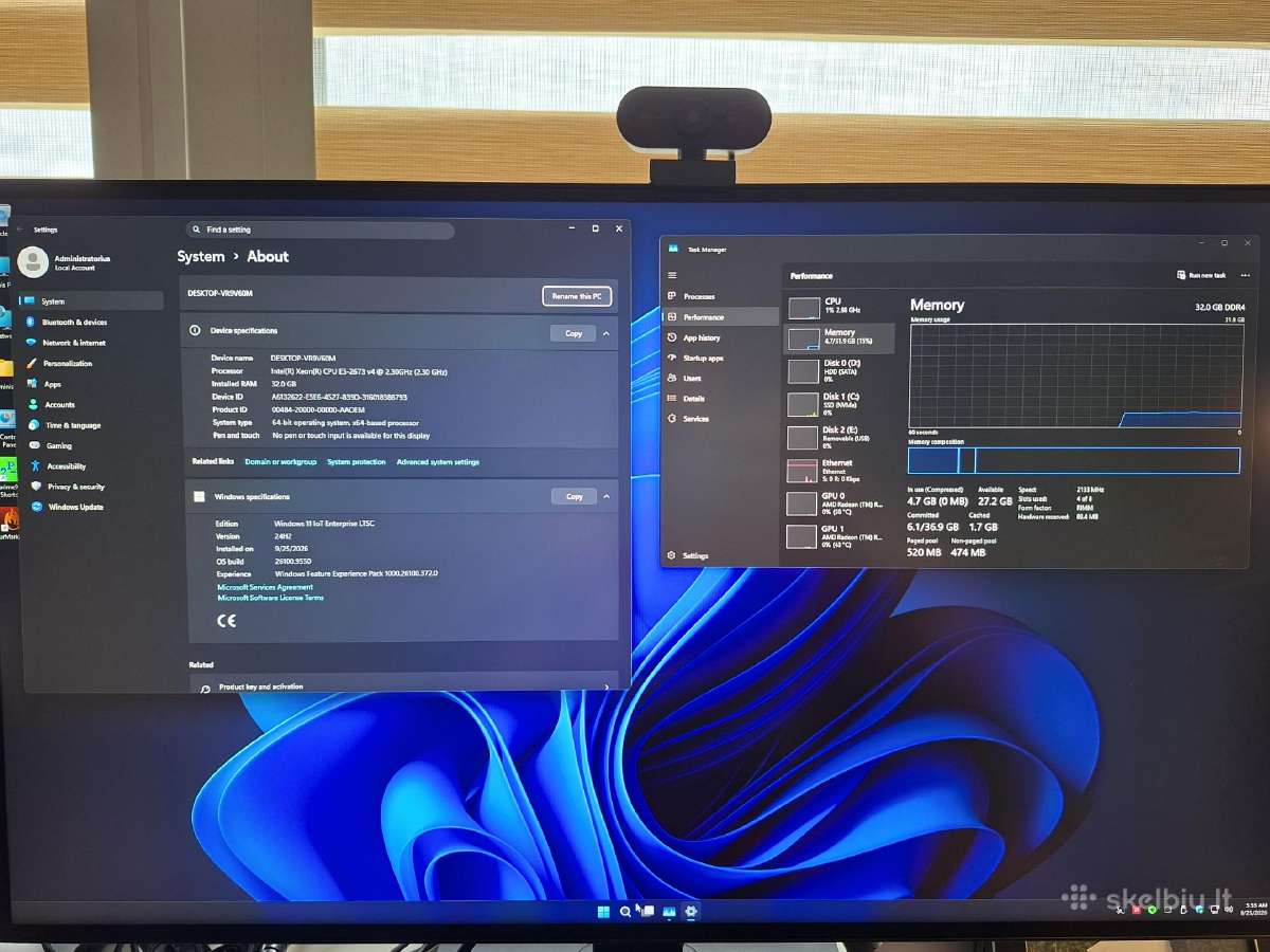 X99 Ai Work Gaming Rig 20c/40t 32g dual Rx480 8g - nuotraukos Nr. 11