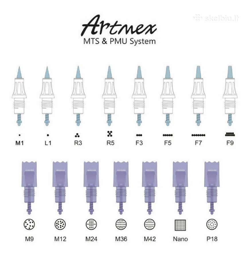 Artmex Pmu/mezo/tattoo aparatas, katridžai - nuotraukos Nr. 7