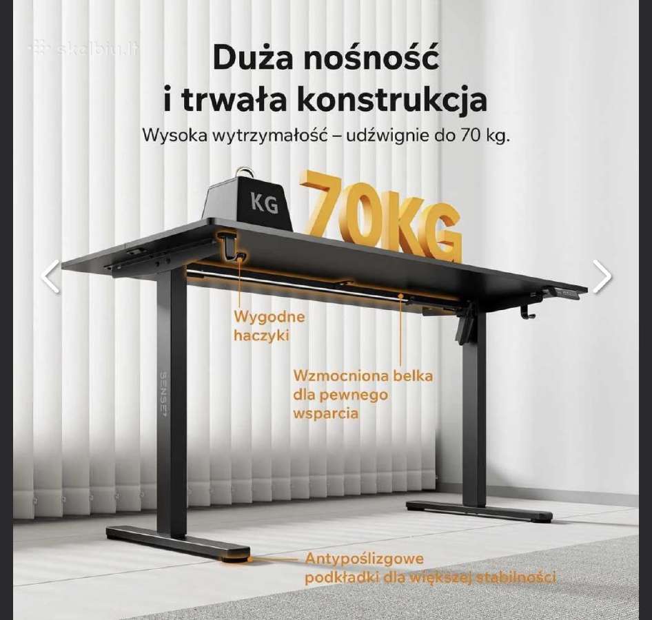 Sense7 Nojo Light reguliuojamas stalas - nuotraukos Nr. 7