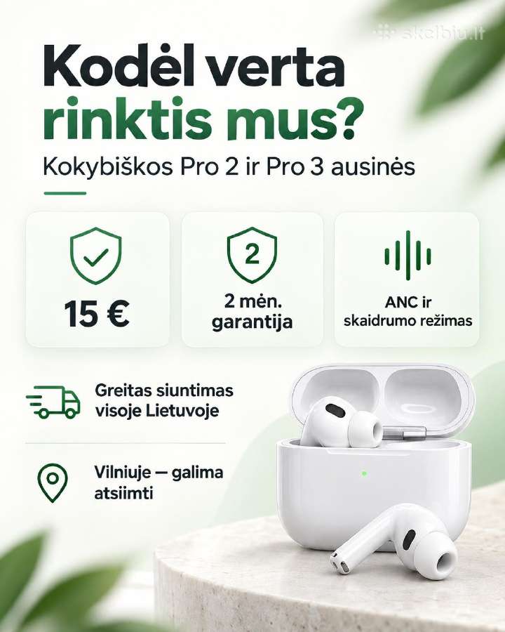 Ausinės Pro 3, Pro 2 2026 1:1 Atsiliepimai, Akcija - nuotraukos Nr. 3
