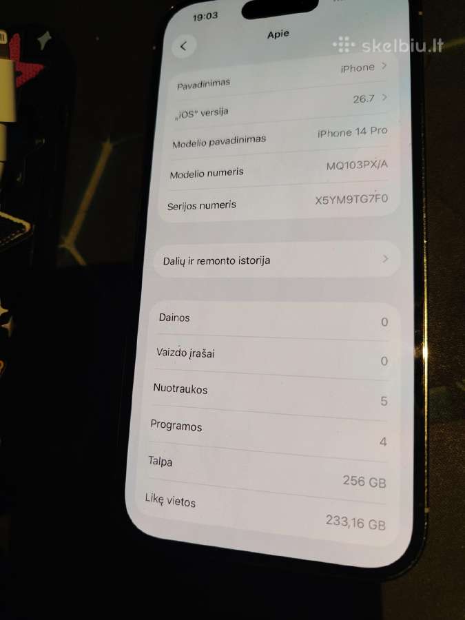 iPhone 14 Pro Silver 256gb - nuotraukos Nr. 6