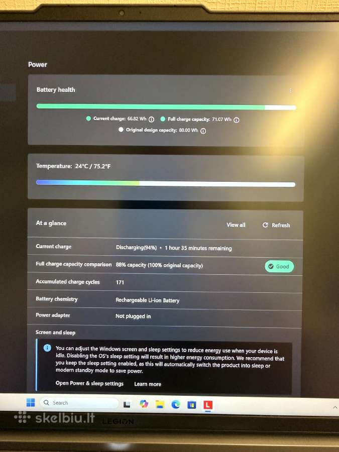Galingas Lenovo Legion 5 16irx9 - nuotraukos Nr. 13