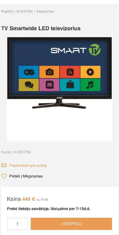 TV Smartwide LED televizorius Alden - nuotraukos Nr. 7