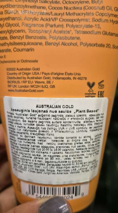 Apsauginis losjonas nuo saulės Australian Gold - nuotraukos Nr. 3