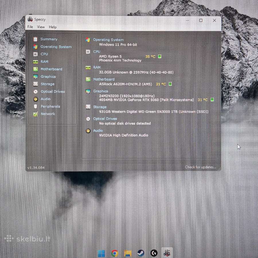 Gaming Pc Rtx 5060 Ryzen 5 32gb Ddr5 1tb - nuotraukos Nr. 4