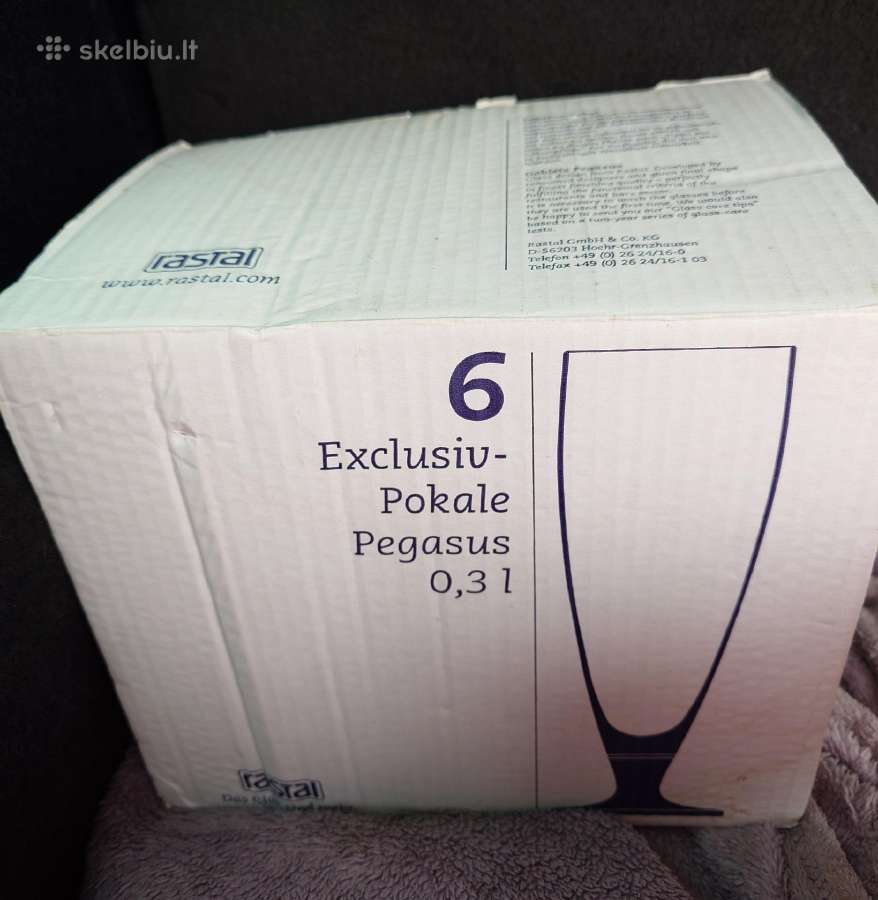 Vokiškos alaus taurės Rastal Pegasus, 0.3 l, 6 vnt - nuotraukos Nr. 2