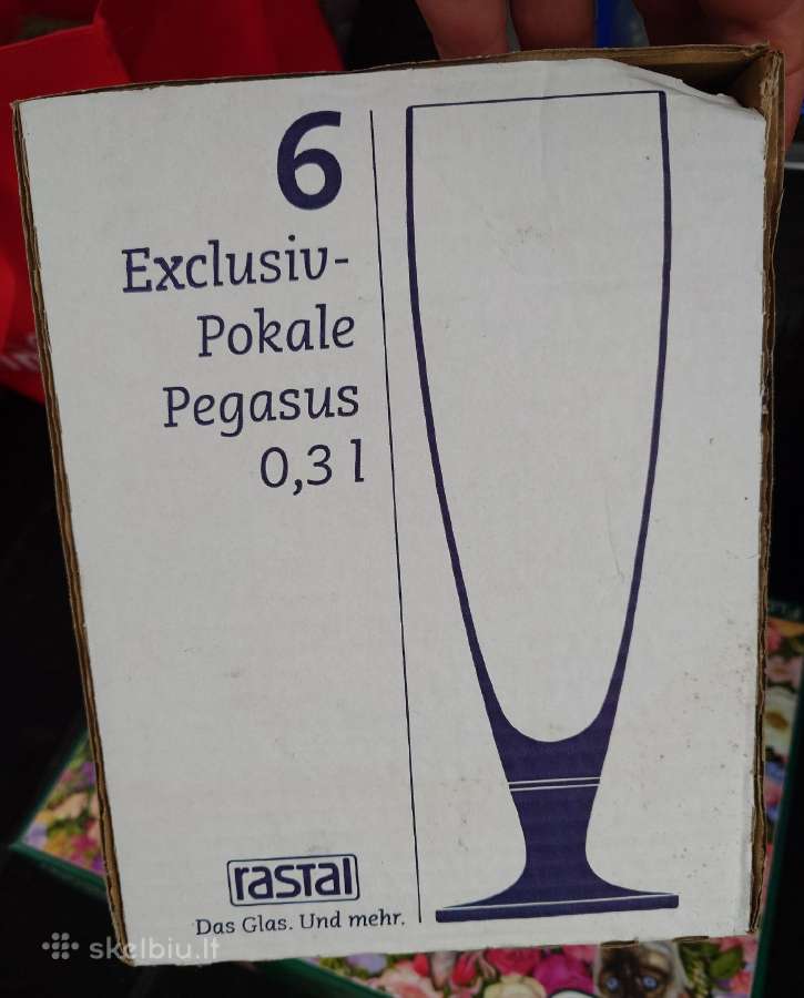 Vokiškos alaus taurės Rastal Pegasus, 0.3 l, 6 vnt - nuotraukos Nr. 4