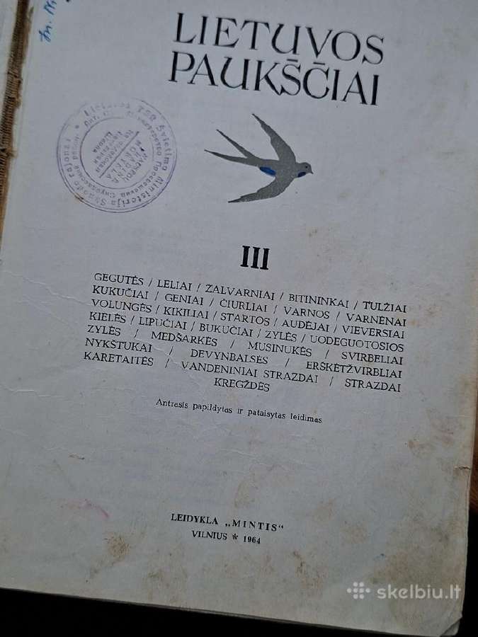 Knyga 1964m. Lietuvos paukščiai 3 - nuotraukos Nr. 10