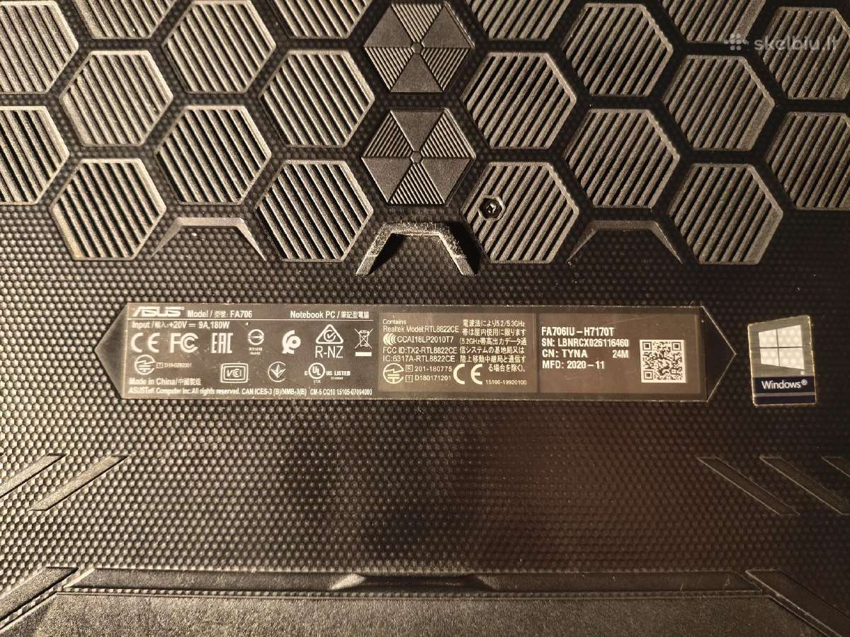 Asus Tuf Fx706iu - nuotraukos Nr. 2