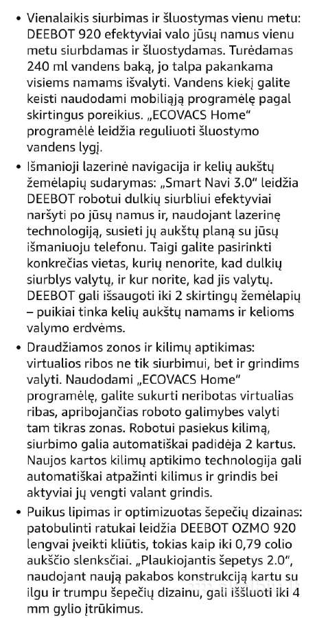 Dulkių siurblys robotas Ecovacs deebot Ozmo 920 - nuotraukos Nr. 5