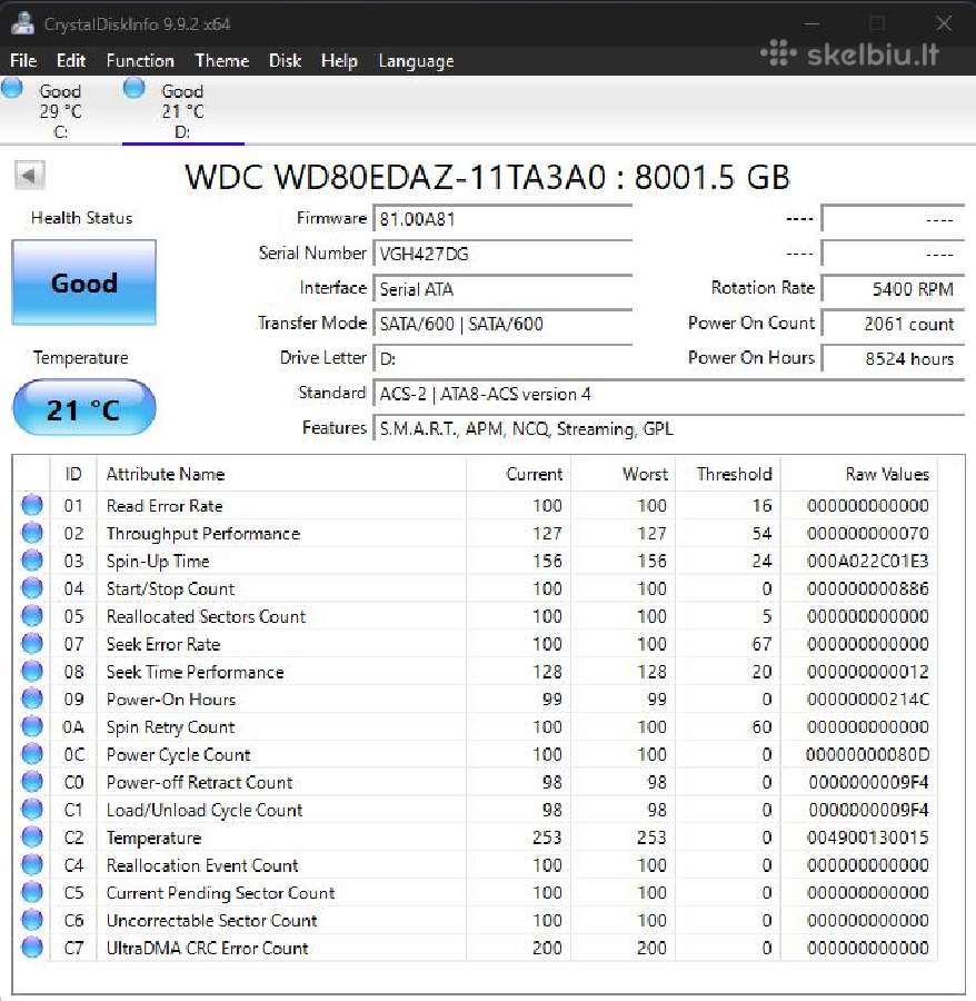 Western Digital 8tb - nuotraukos Nr. 2