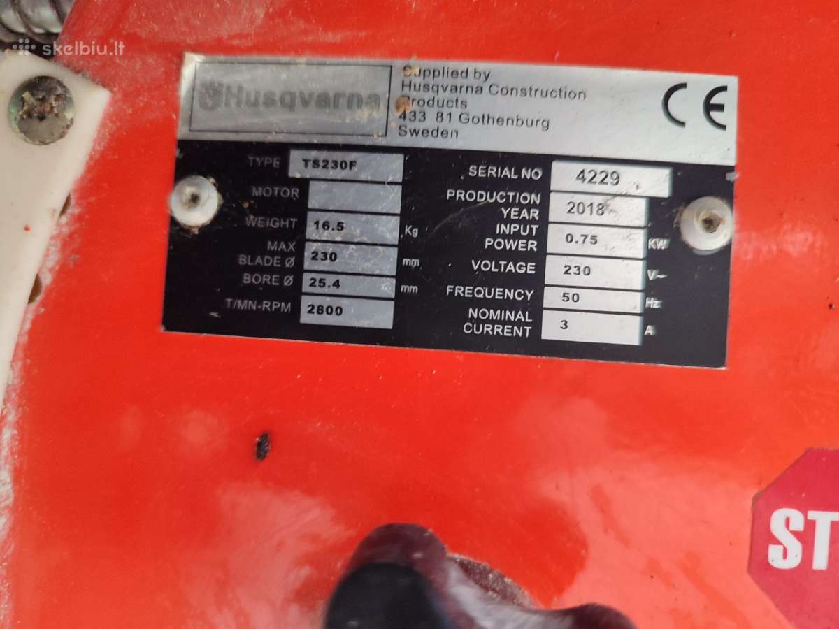 Husqvarna Ts230f plytelių pjovimo staklės - nuotraukos Nr. 4