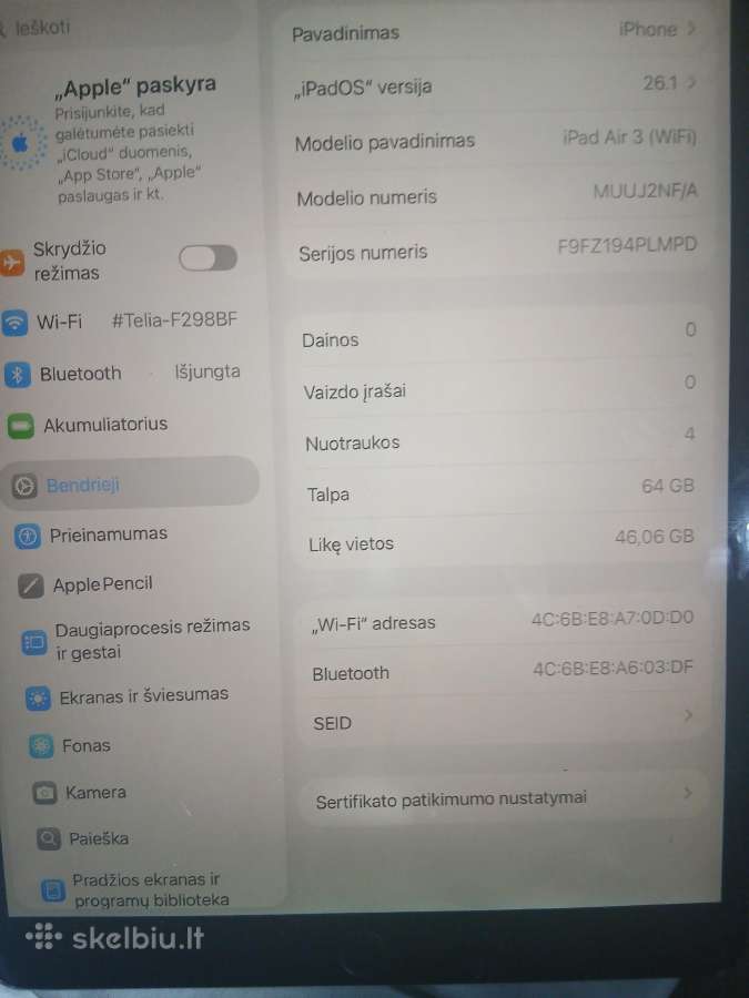 iPad Air 3 WiFi - nuotraukos Nr. 4