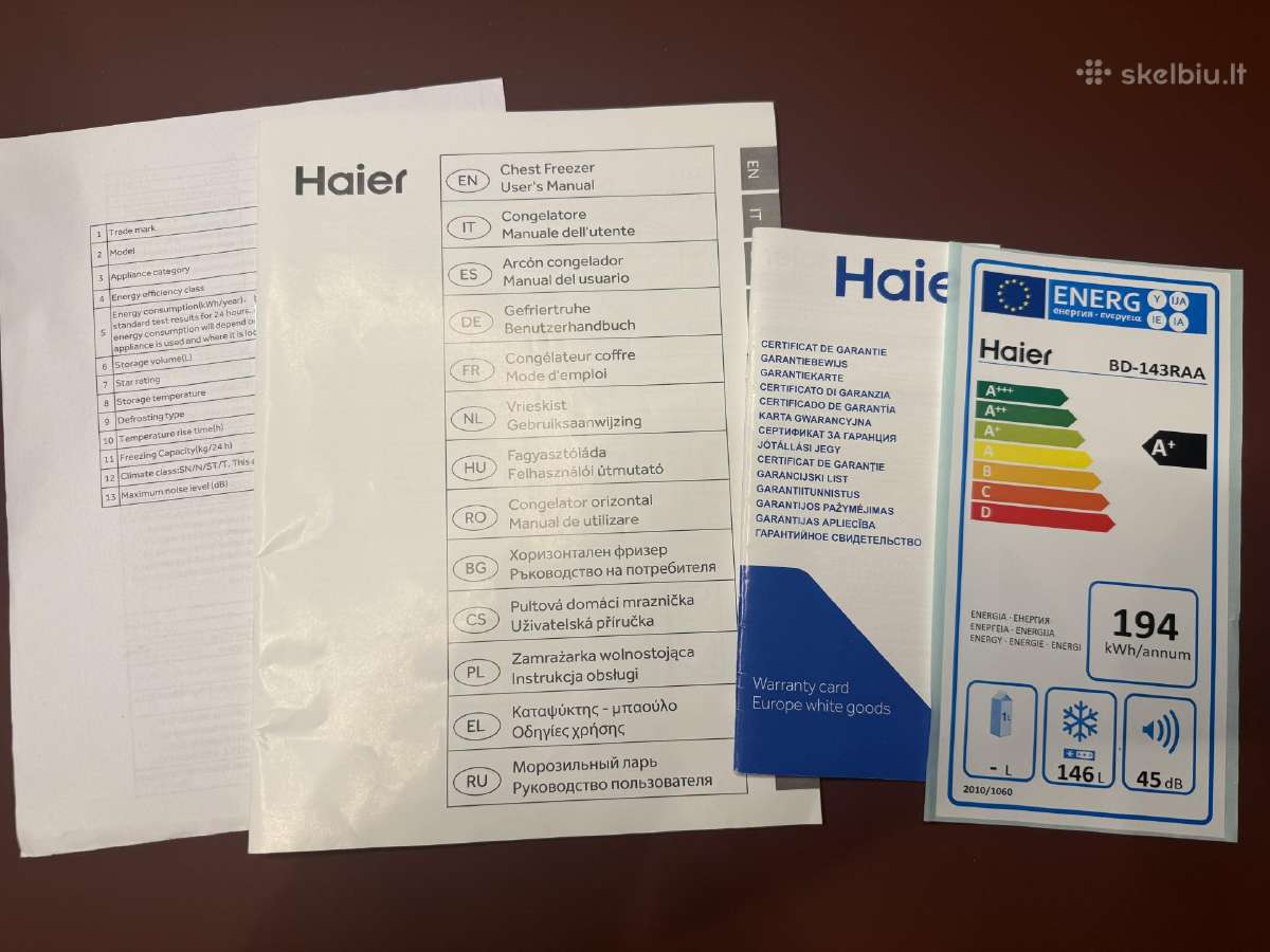 Haier Bd-143raa šaldiklis šaldymo dėžė - nuotraukos Nr. 2