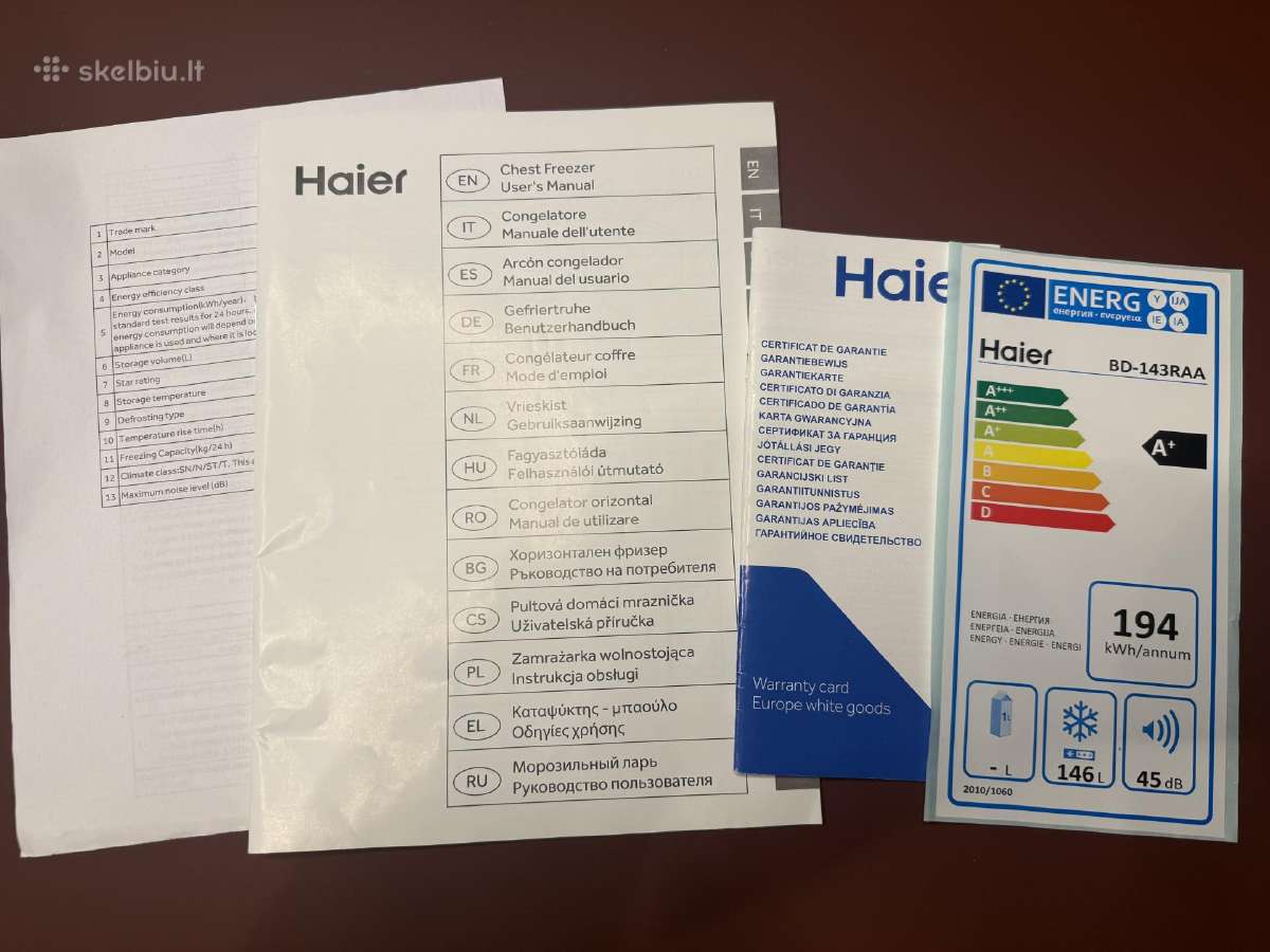Haier Bd-143raa šaldiklis šaldymo dėžė - nuotraukos Nr. 2