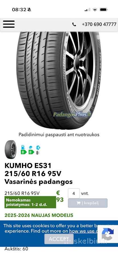 Parduodu padangas - nuotraukos Nr. 5