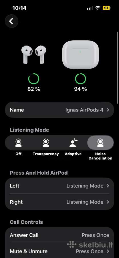 Airpods 4 (Anc) belaidės ausinės - nuotraukos Nr. 4