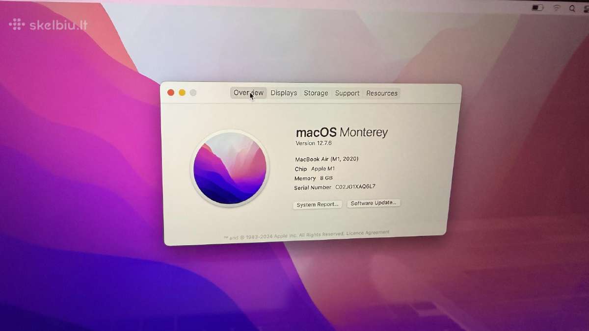 MacBook Air M1/8gb/256gb 2020m. - nuotraukos Nr. 5