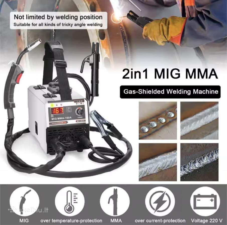 Suvirinimo aparatas Mig/mma 120a 2in1 Igbt 220 - nuotraukos Nr. 2