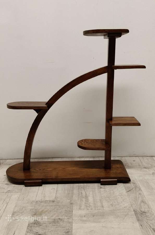 Medinis gėliu stovas art Deco stiliumi - nuotraukos Nr. 2