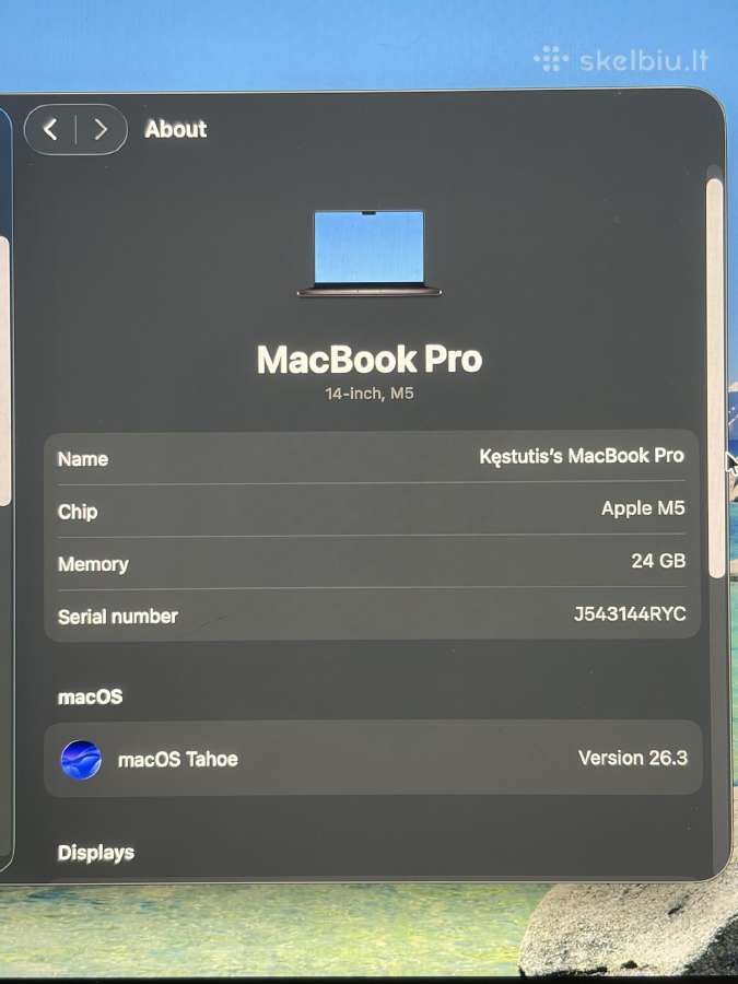MacBook pro 14 M5 24gb RAM 512gb SSD 14inch - nuotraukos Nr. 7